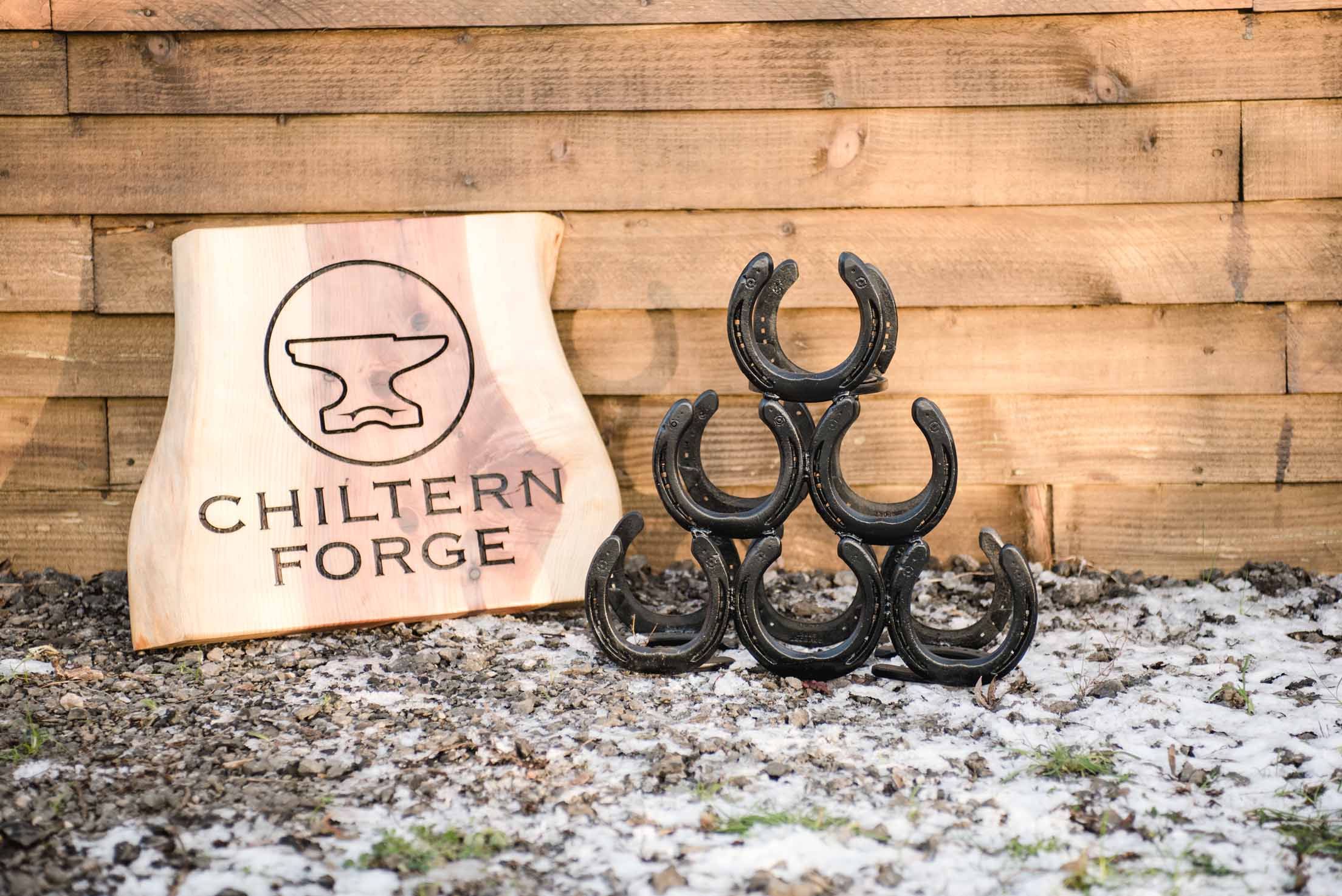 Handcrafted Horseshoe Wine Rack